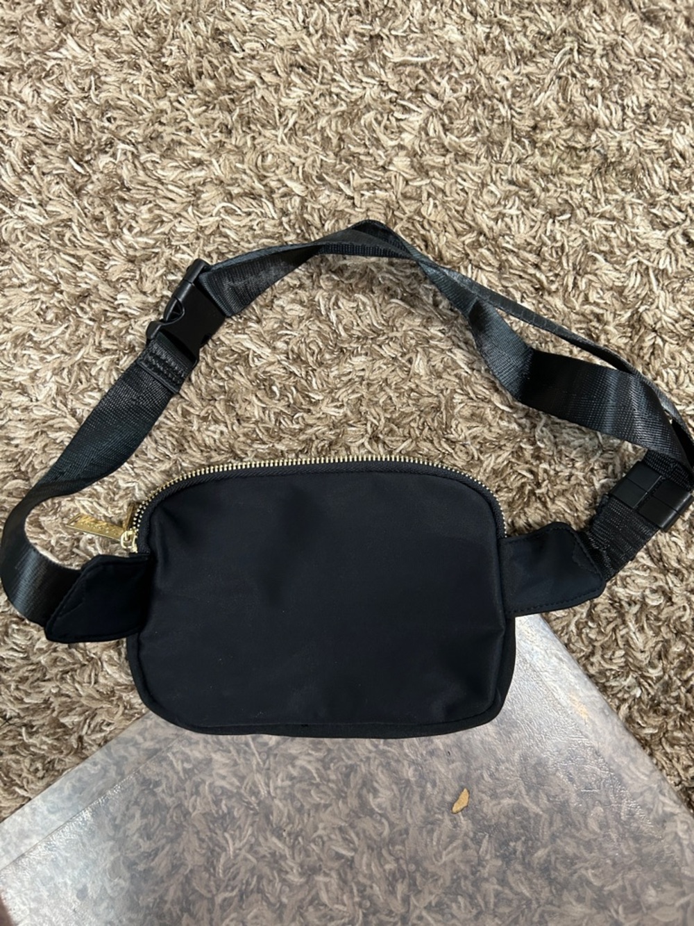 Men's Black Belt Bag with Gold Hardware - Picture 2 of 5